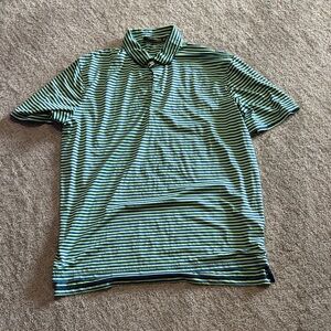Ralph Lauren Green and Navy Striped Polo Shirt